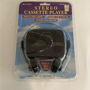 New Sealed Stereo Cassette Player W/ Headphones Lenox Sound Model 820 Vintage